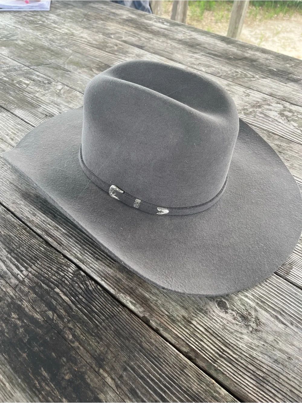 JUSTIN Classic Grey Wool Felt Cowboy Hat - Men Accessories   7 3/8